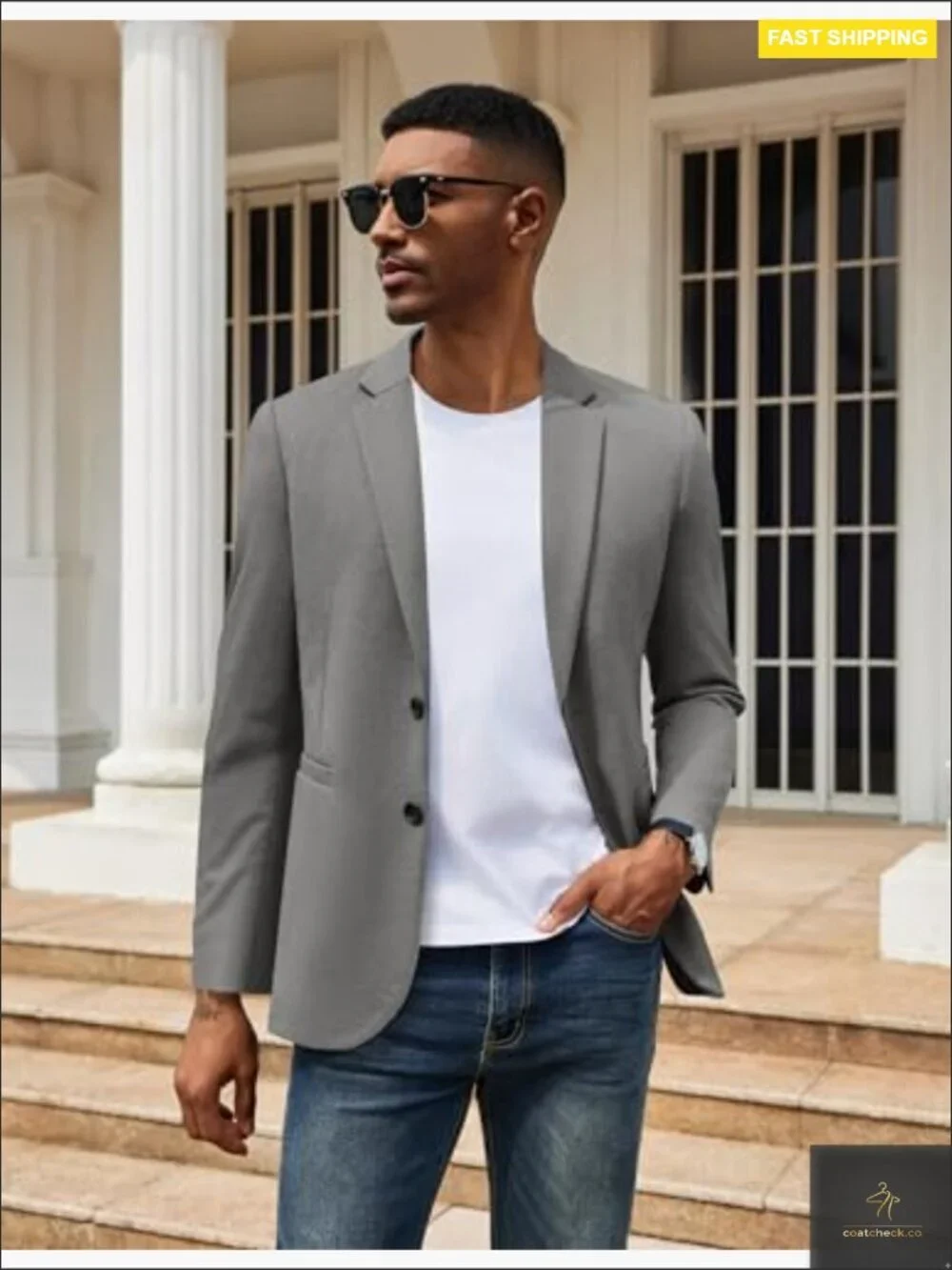 Lightweight Knit Blazer Slim Fit Sport Coat Casual Business Wear Classic